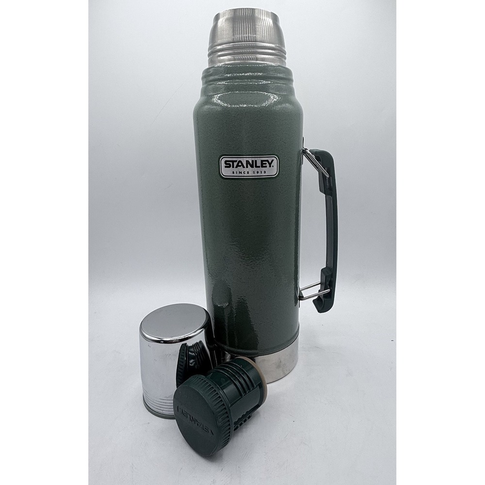 Vintage 2008 Stanley Aladdin Thermos 1.1 Qt 1 Liter Green Vacuum Bottle Classic